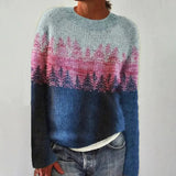 Women's Long Sleeve Fair Isle Knit Sweater