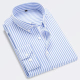Men's Striped Button-Down Shirt with Long Sleeves
