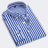 Men's Striped Button-Down Shirt with Long Sleeves