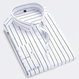 Men's Striped Button-Down Shirt with Long Sleeves