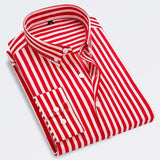 Men's Striped Button-Down Shirt with Long Sleeves