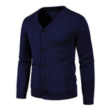 Men's V-Neck Button Knit Cardigan