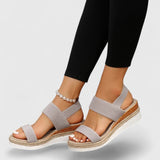 Women's Elastic Strap Cushioned Slip-On Sandals