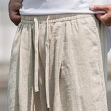 Men's Relaxed Fit Linen Drawstring Trousers