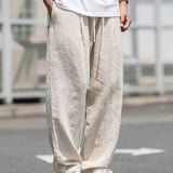 Men's Relaxed Fit Linen Drawstring Trousers