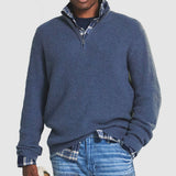 Men's Ribbed Knit Quarter-Zip Pullover Sweater