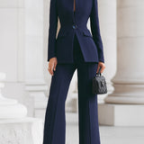 Women's Tailored Blazer and Flared Trouser Set