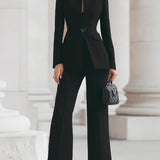 Women's Tailored Blazer and Flared Trouser Set