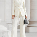 Women's Tailored Blazer and Flared Trouser Set