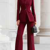 Women's Tailored Blazer and Flared Trouser Set