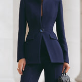 Women's Tailored Blazer and Flared Trouser Set