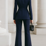 Women's Tailored Blazer and Flared Trouser Set