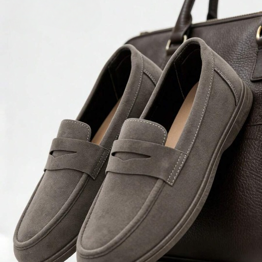 Men's Suede-Style Penny Loafers