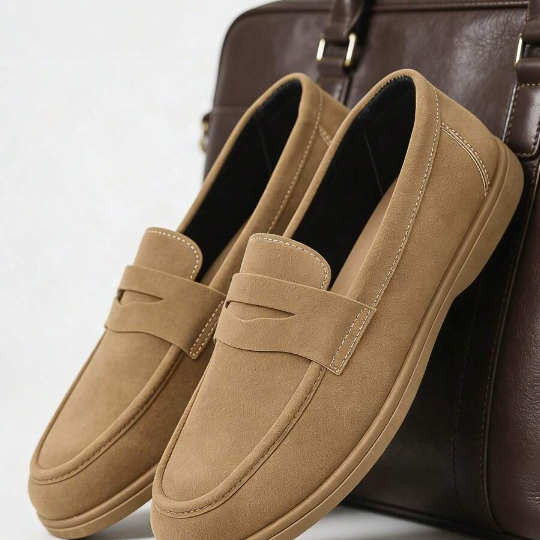 Men's Suede-Style Penny Loafers