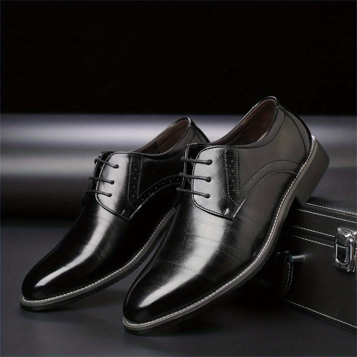 Men's Leather-Style Derby Shoes