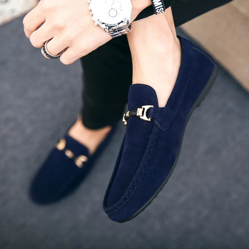 Men's Suede-Style Horsebit Loafers