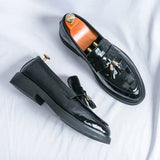 Men's Patent Leather-Style Horsebit Loafers
