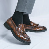 Men's Patent Leather-Style Horsebit Loafers