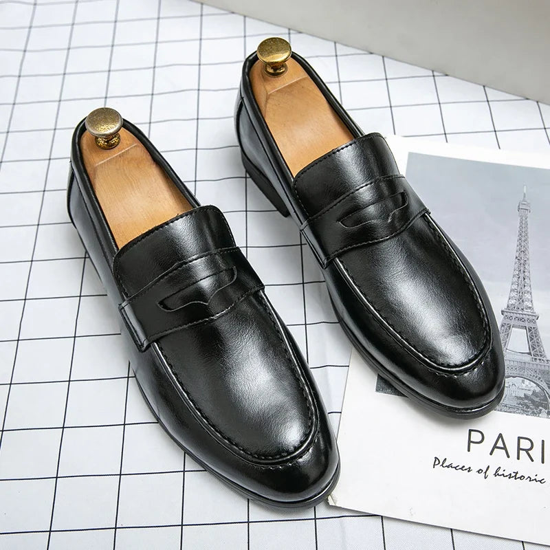 Men's Leather-Style Penny Loafers