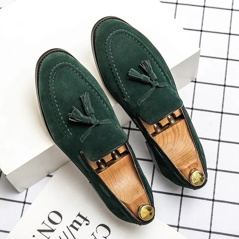Men's Suede-Style Tassel Loafers