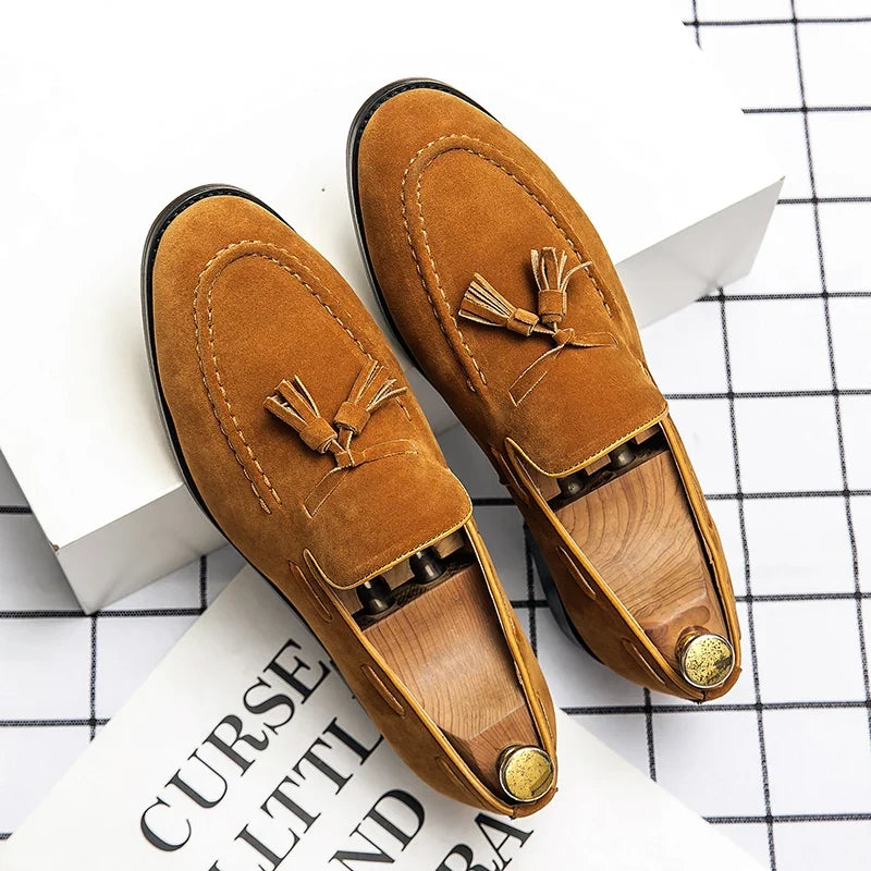 Men's Suede-Style Tassel Loafers
