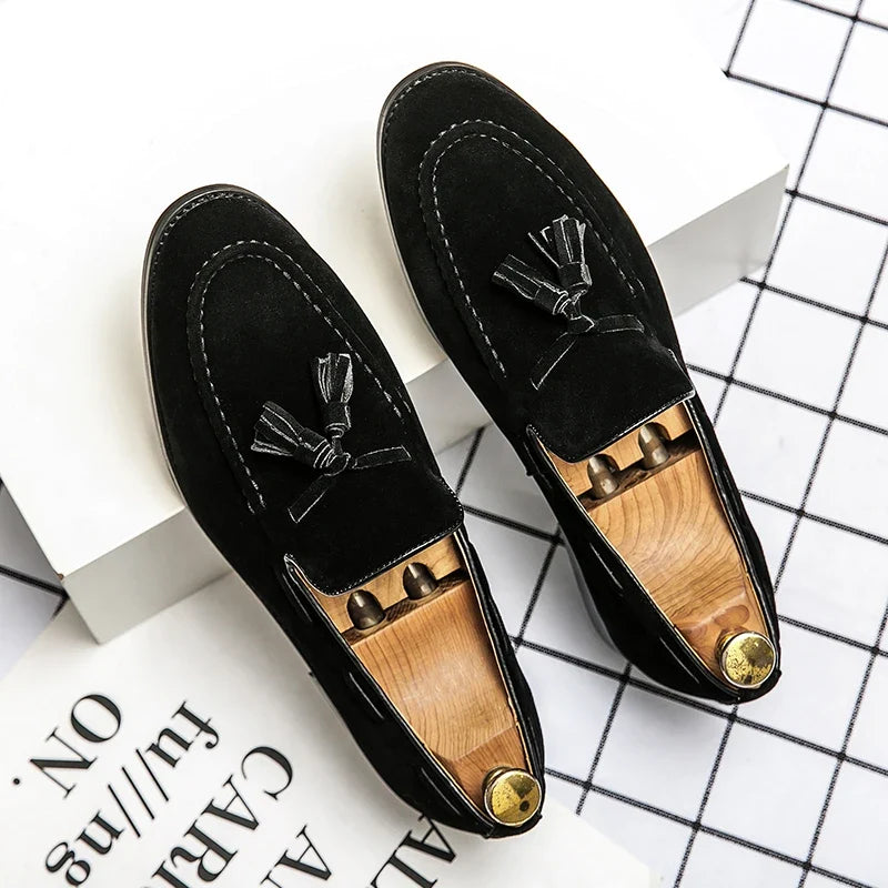 Men's Suede-Style Tassel Loafers