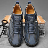 Men's Leather-Style Lace-Up Casual Shoes