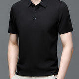 Men's Textured Knit Polo Shirt