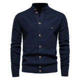 Men's Stand Collar Button Knit Cardigan