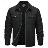 Men's Collared Utility Jacket with Roomy Pockets