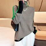 Contrast Sleeve Turtleneck Long Sleeve Pullover