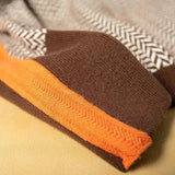 Contrast Sleeve Turtleneck Long Sleeve Pullover