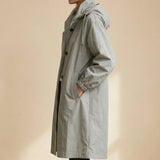 Women's Belted Longline Lapel Collar Trench Coat