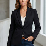 Women's Tailored Lapel Collar Button-Front Blazer