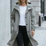 Women's Belted Longline Lapel Collar Trench Coat