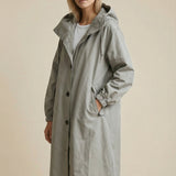 Women's Belted Longline Lapel Collar Trench Coat