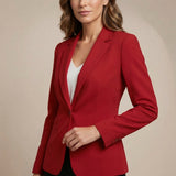 Women's Tailored Lapel Collar Button-Front Blazer