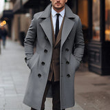 Men's Double Breasted Wool Blend Overcoat