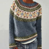 Women's Long Sleeve Fair Isle Knit Sweater