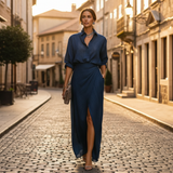 Women's Long Sleeve Shirt and Wrap Skirt Set
