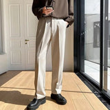 Men's Pleated Straight-Leg Trousers