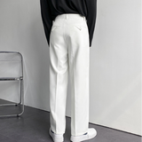 Men's Pleated Straight-Leg Trousers
