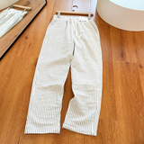 Men's Striped Drawstring Linen Trousers