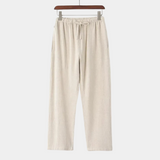 Men's Drawstring Linen Blend Trousers