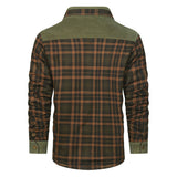 Men's Sherpa Lined Plaid Hooded Shirt Jacket