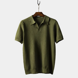 Men's Textured Knit Polo Shirt