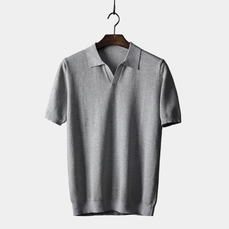 Men's Textured Knit Polo Shirt