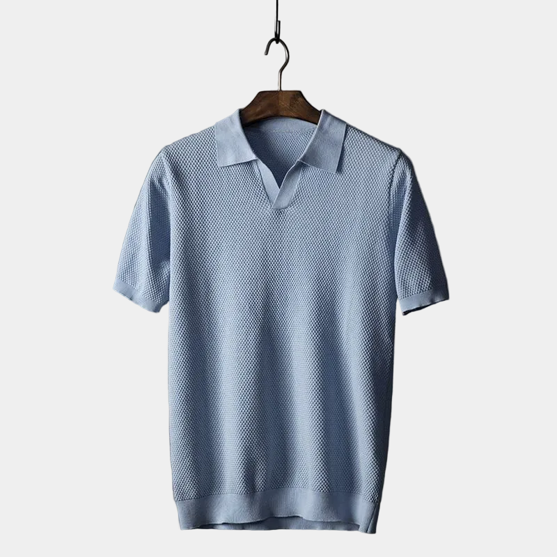 Men's Textured Knit Polo Shirt