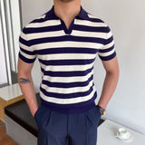 Men's Contrast Trim Knit Polo Shirt