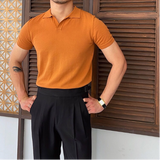 Men's Contrast Trim Knit Polo Shirt